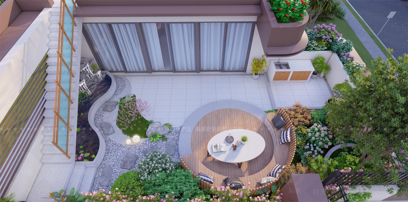 现代屋顶花园SU模型下载【ID:1138159107】