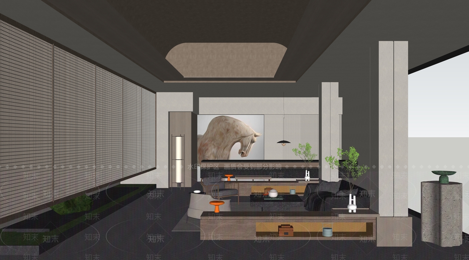 现代酒店大堂SU模型下载【ID:1138159967】