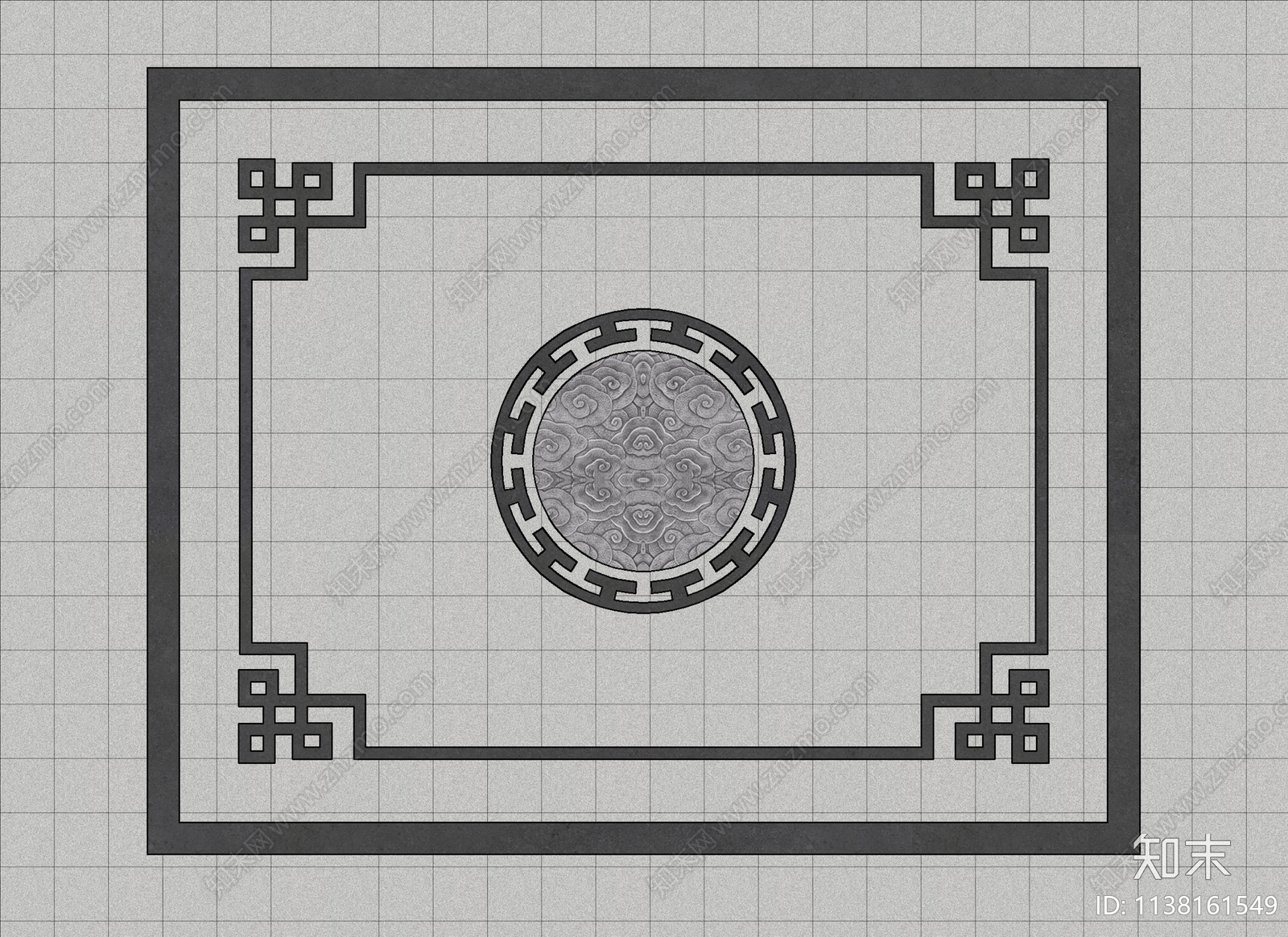 中式灰色大理石拼花瓷砖贴图贴图下载【ID:1138161549】