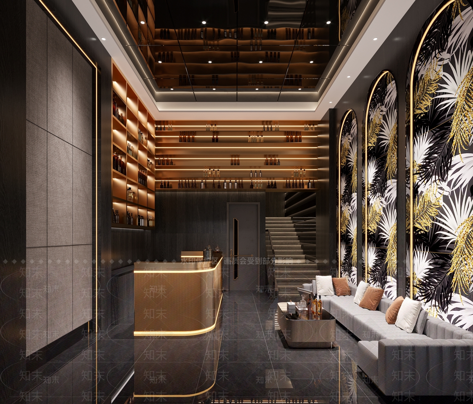 现代轻奢KTV前台3D模型下载【ID:1138164069】