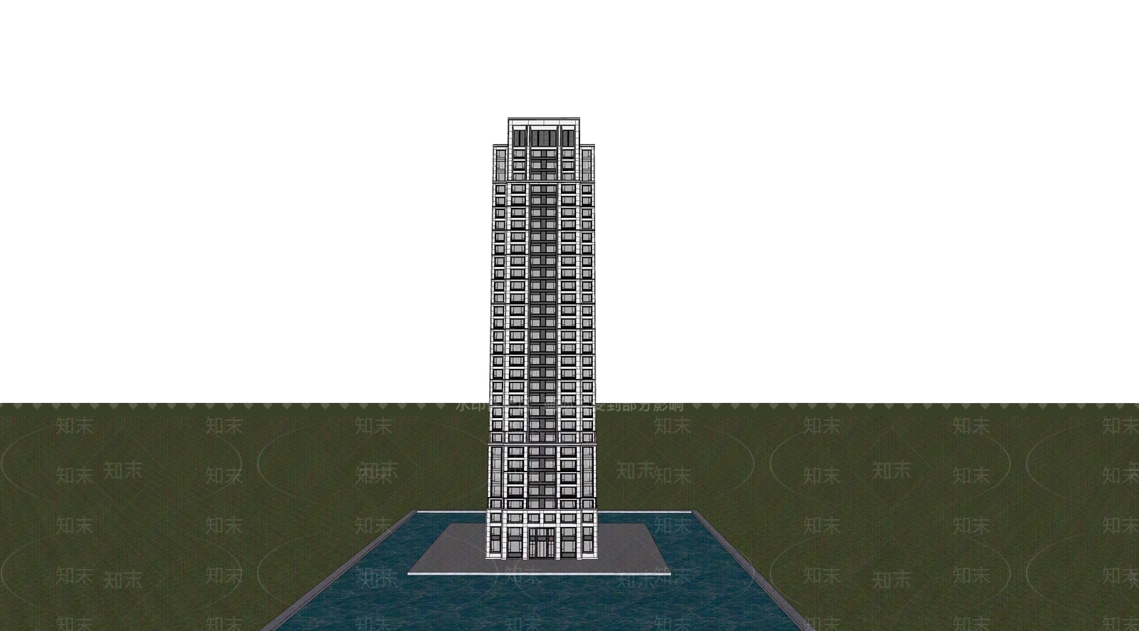 现代高层住宅SU模型下载【ID:1138164513】