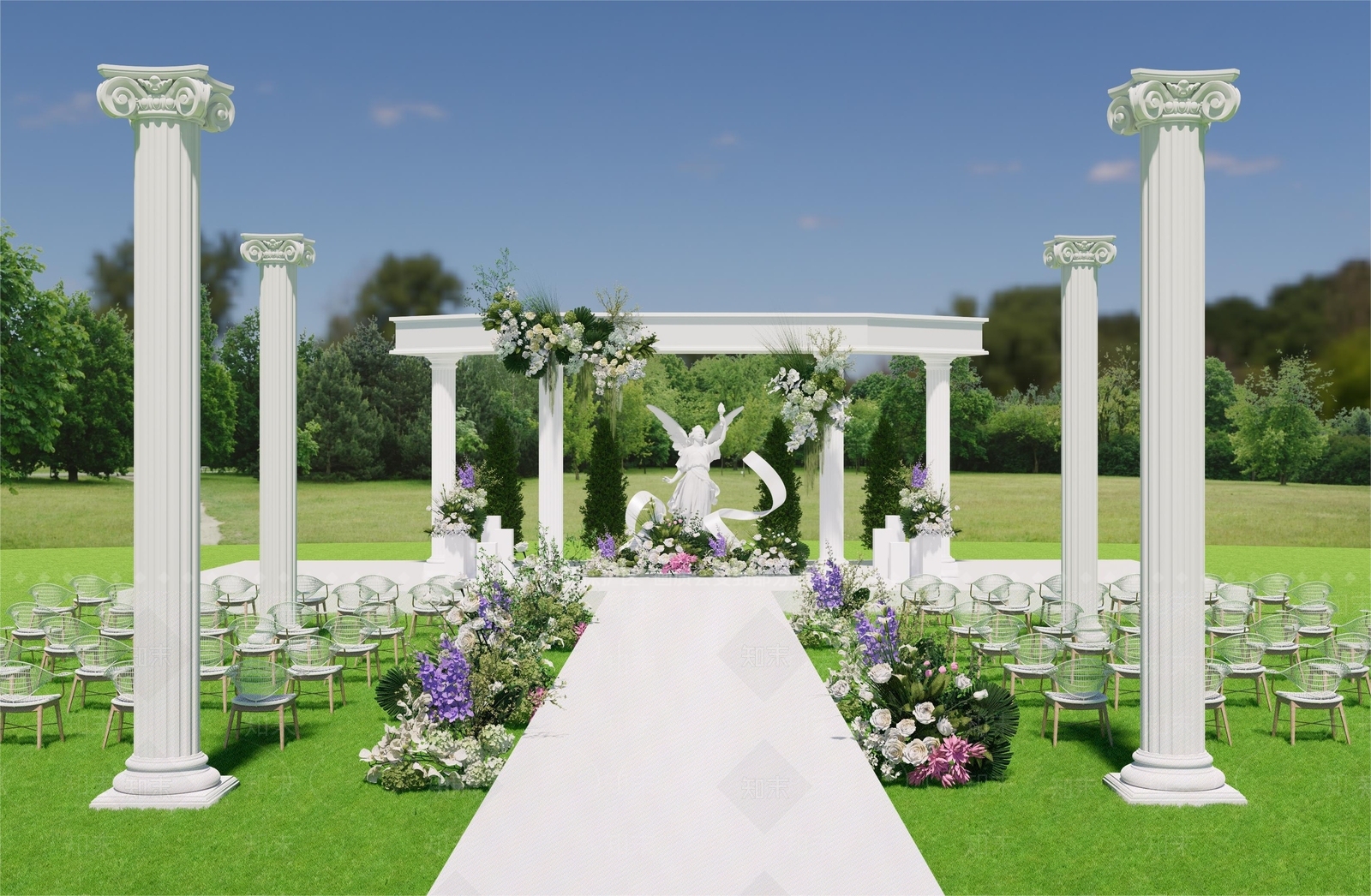 现代草坪婚礼SU模型下载【ID:1138166025】