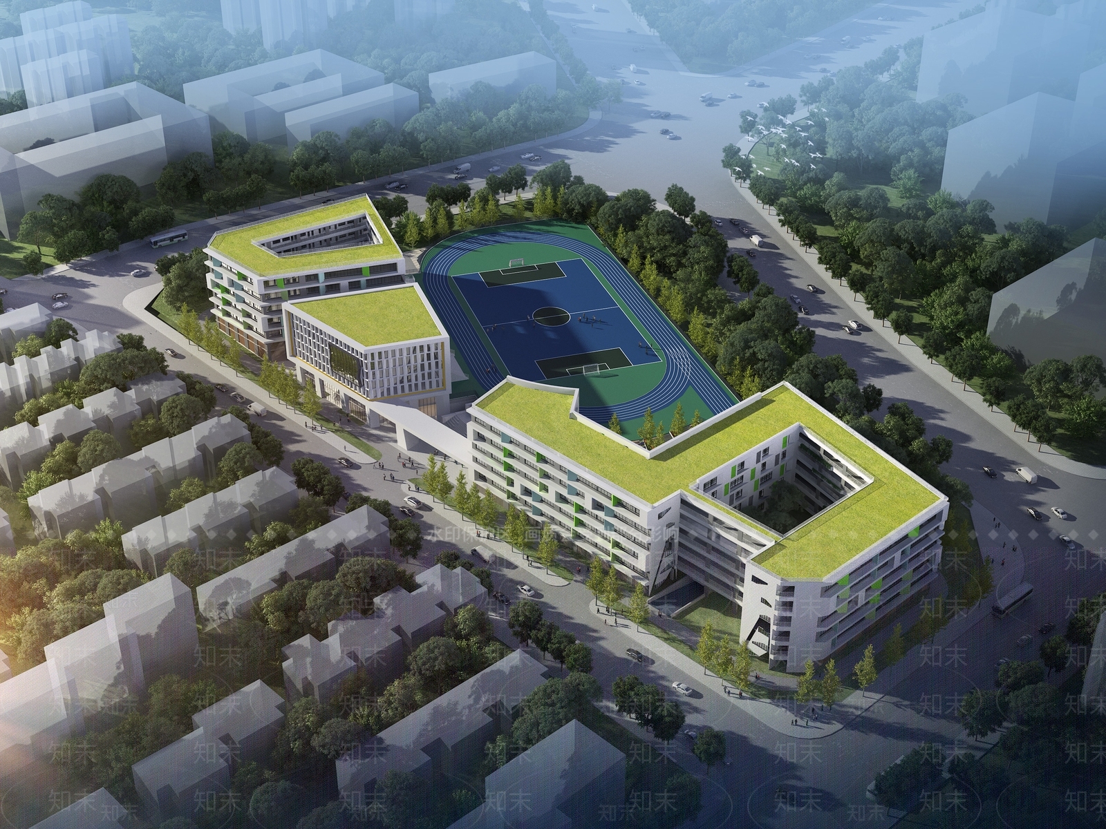 现代学校外观3D模型下载【ID:1138167794】