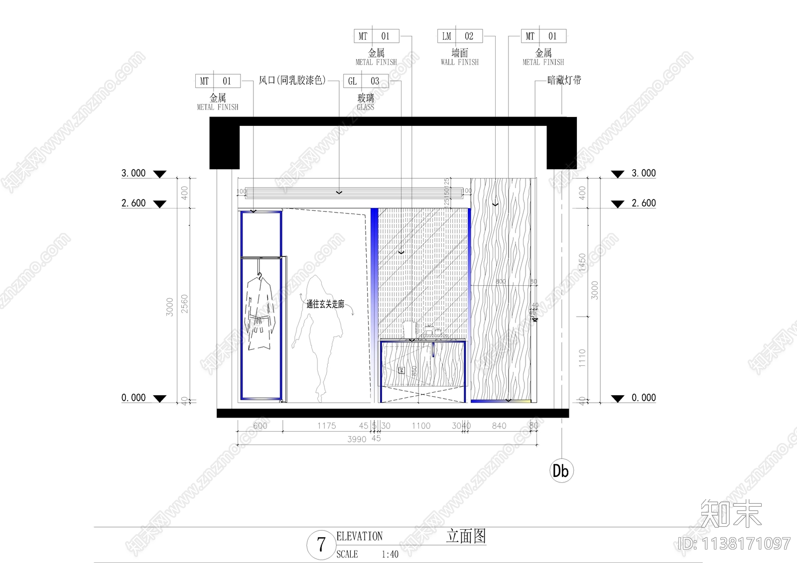 酒店双人间客房cad施工图下载【ID:1138171097】