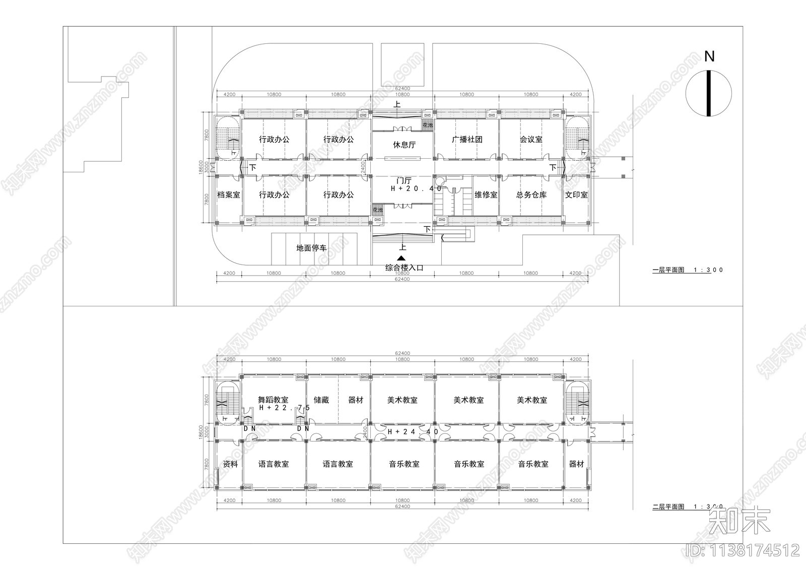 初中校园建筑cad施工图下载【ID:1138174512】