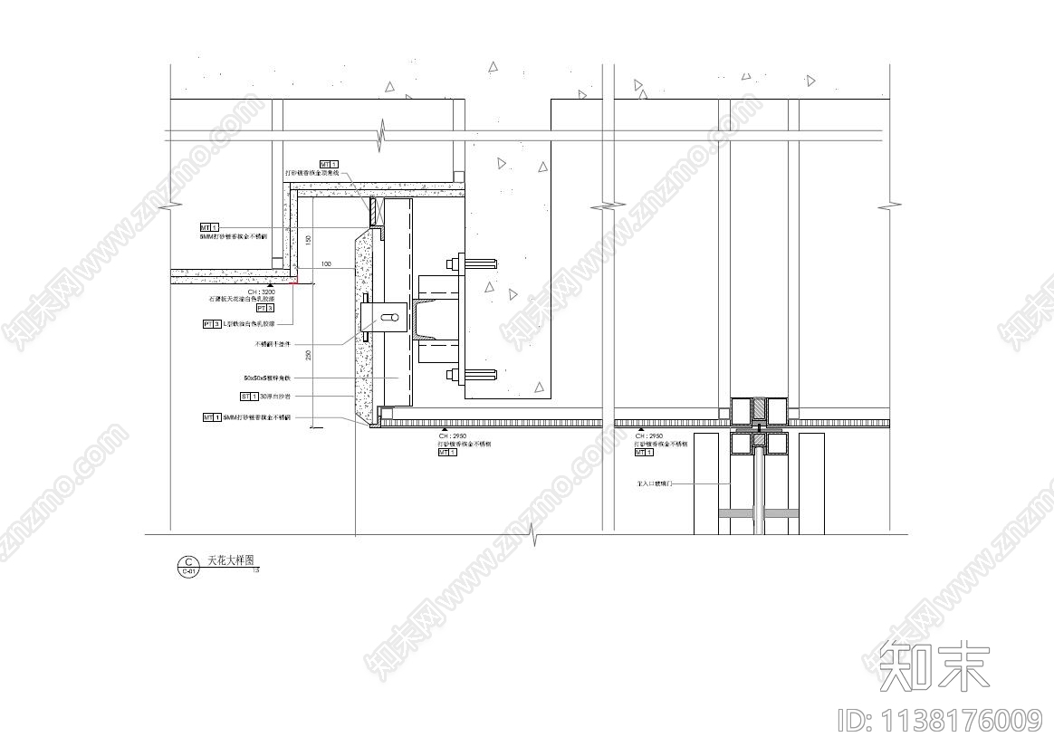 服装专卖店立面cad施工图下载【ID:1138176009】