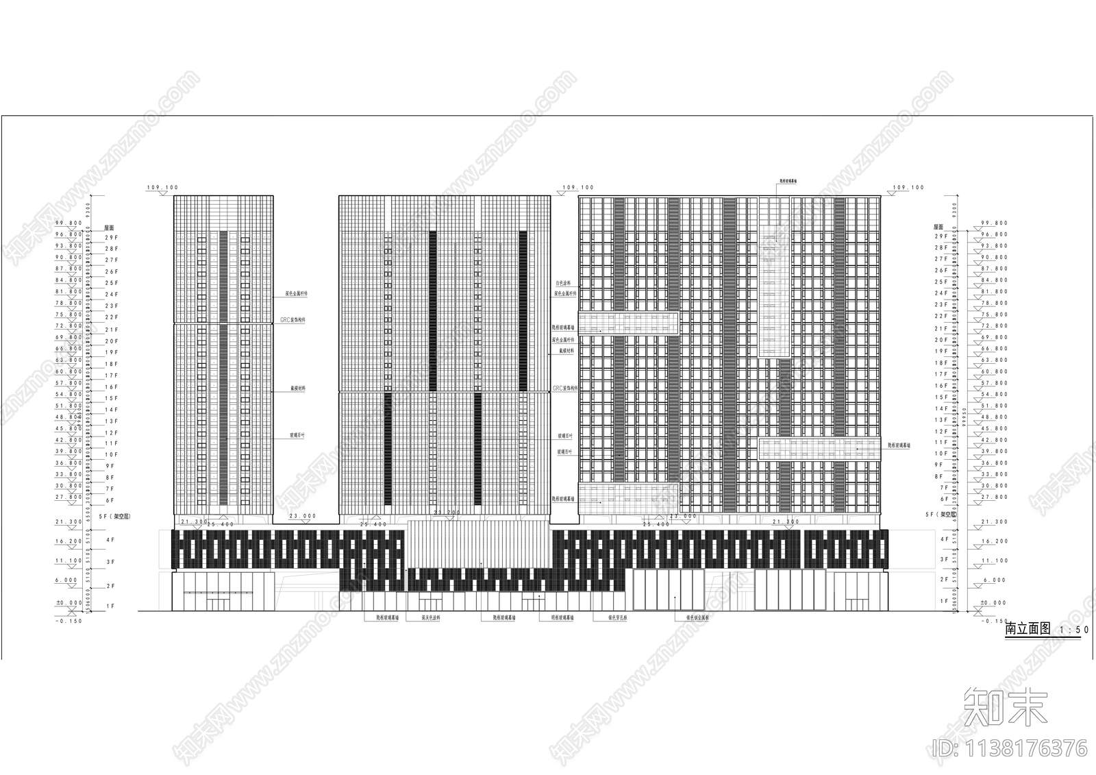 现代公寓建筑效果图cad施工图下载【ID:1138176376】