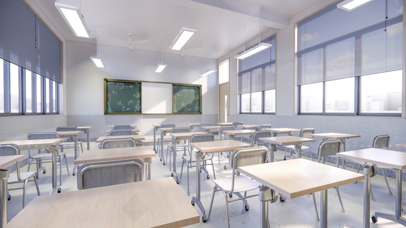现代学校教室SU模型下载【ID:1138176649】