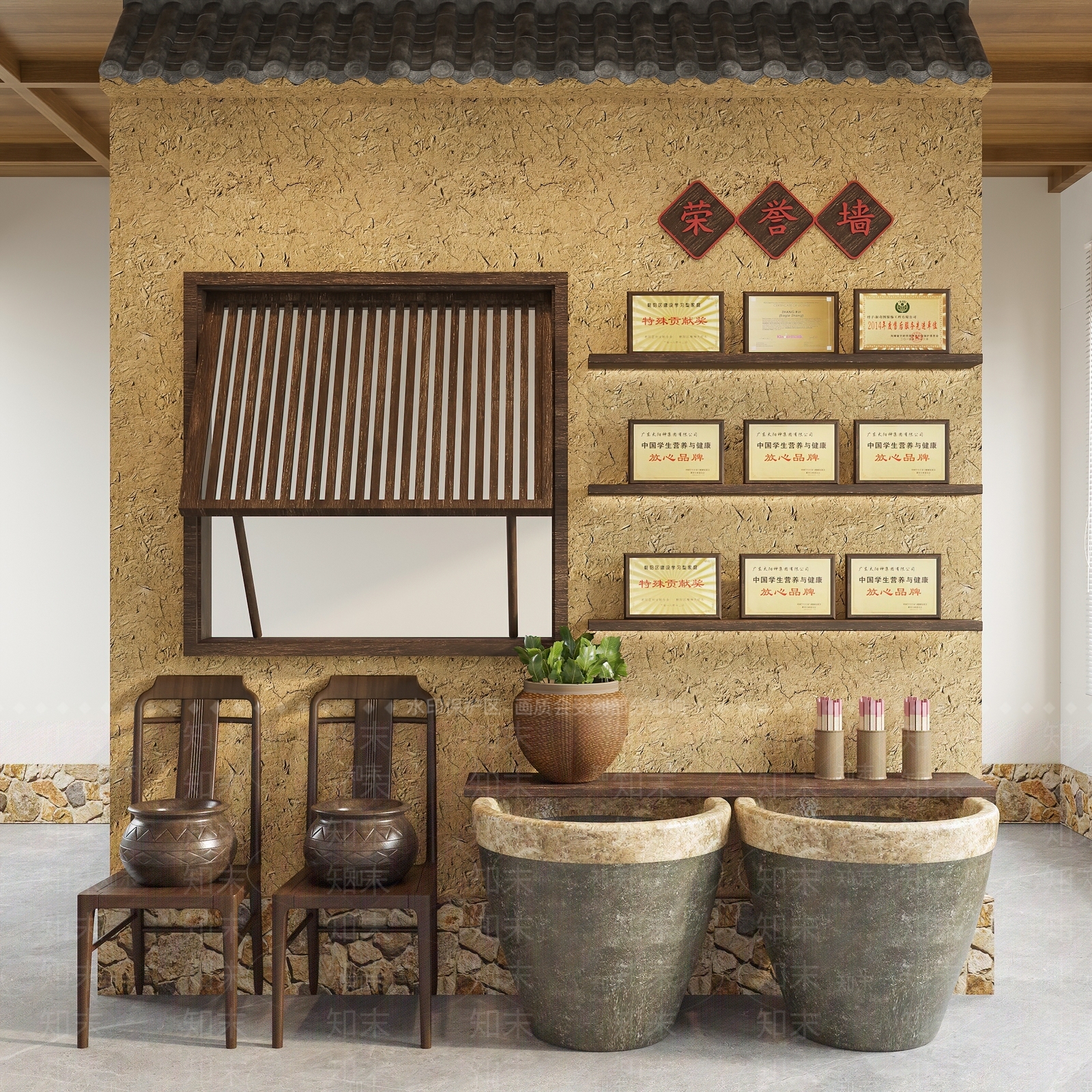 中式荣誉墙SU模型下载【ID:1138177667】