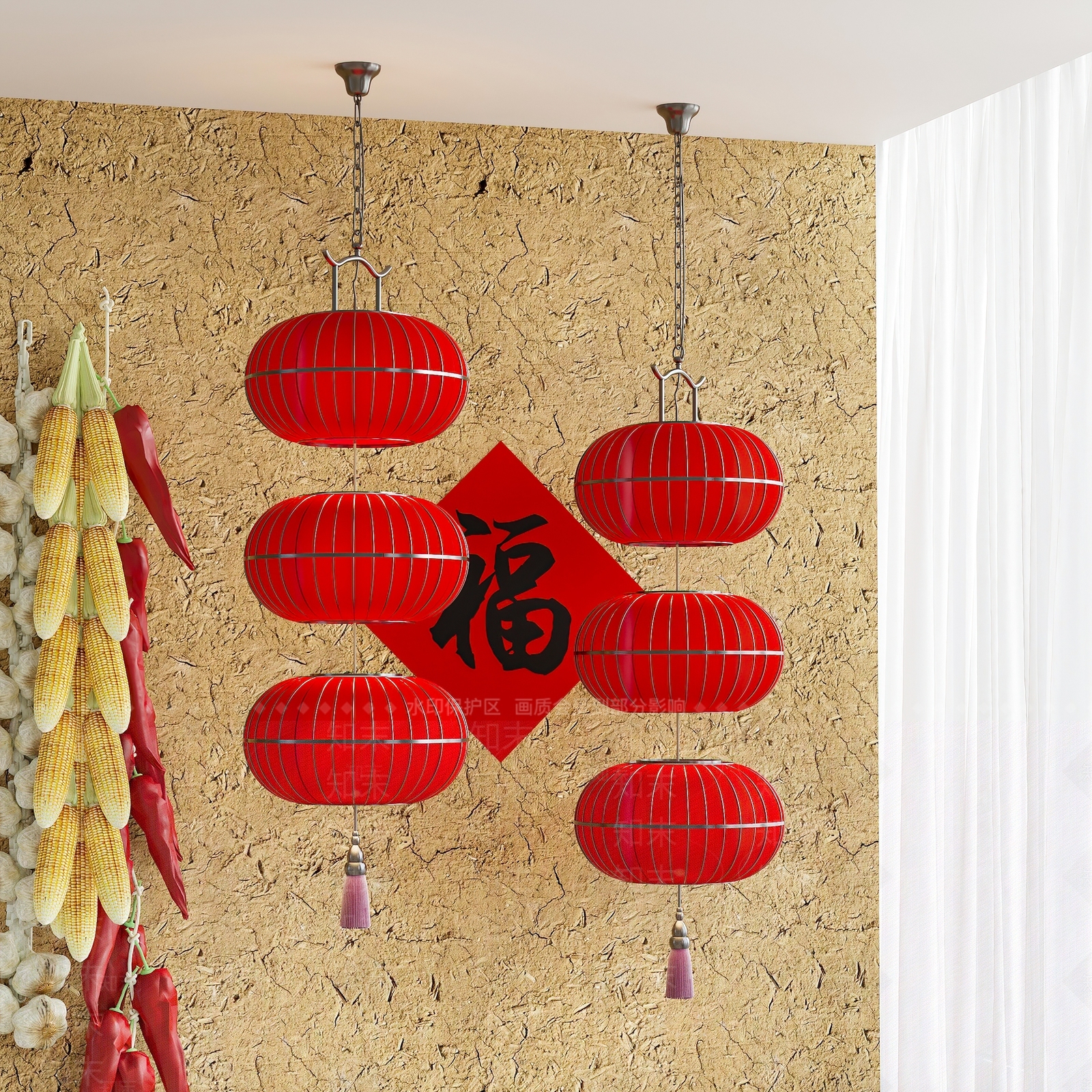 中式红灯笼SU模型下载【ID:1138178051】