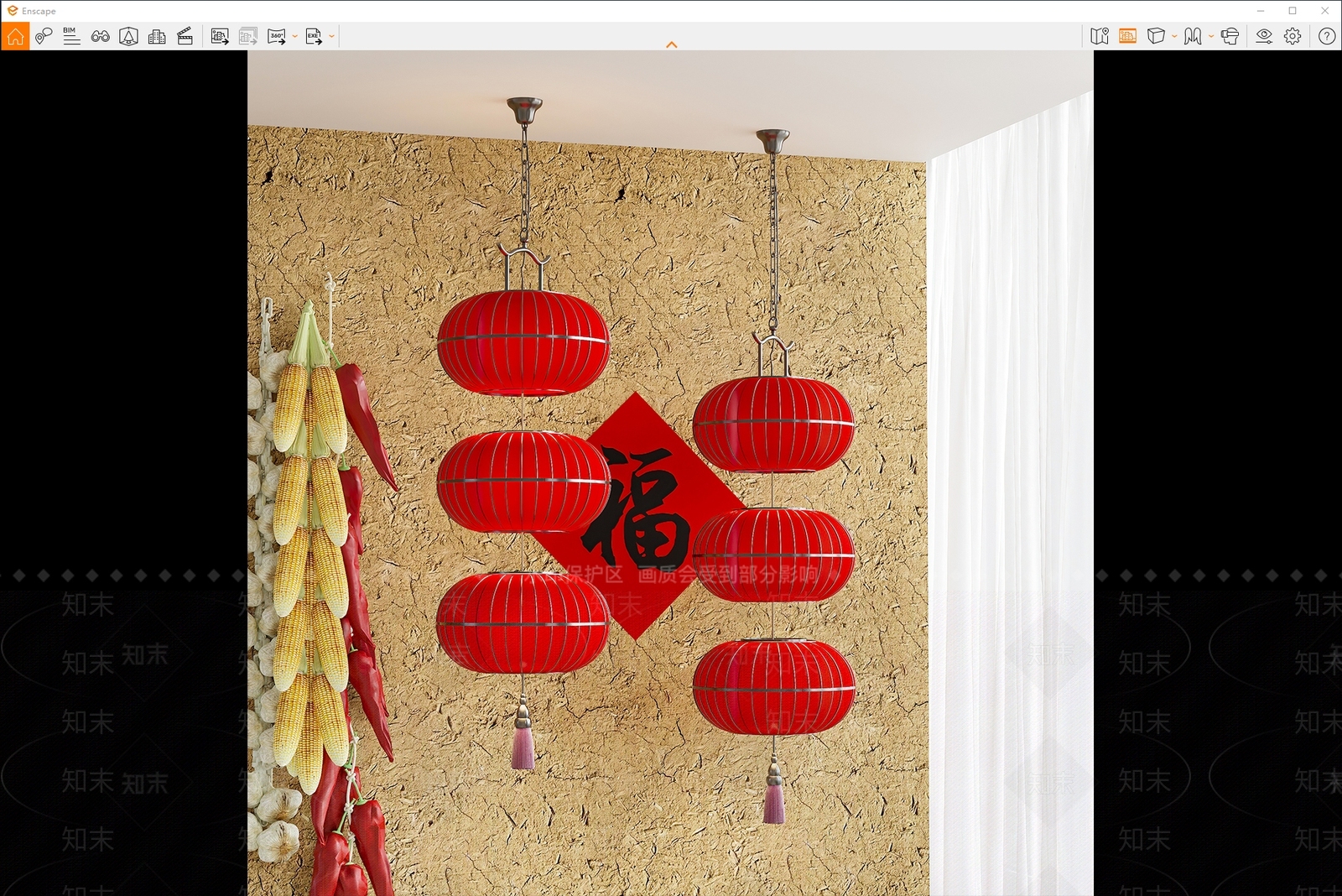 中式红灯笼SU模型下载【ID:1138178051】