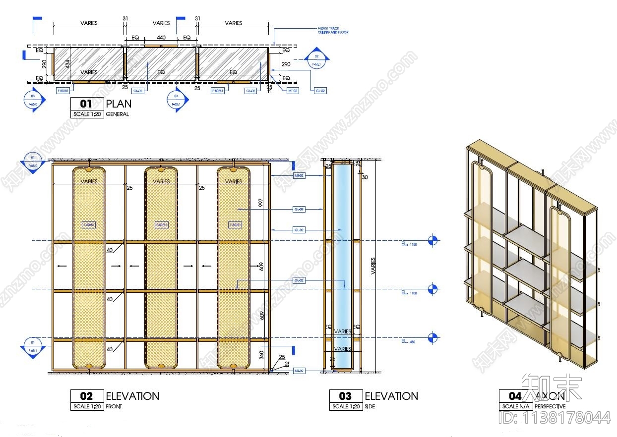造型展架柜大样施工图下载【ID:1138178044】