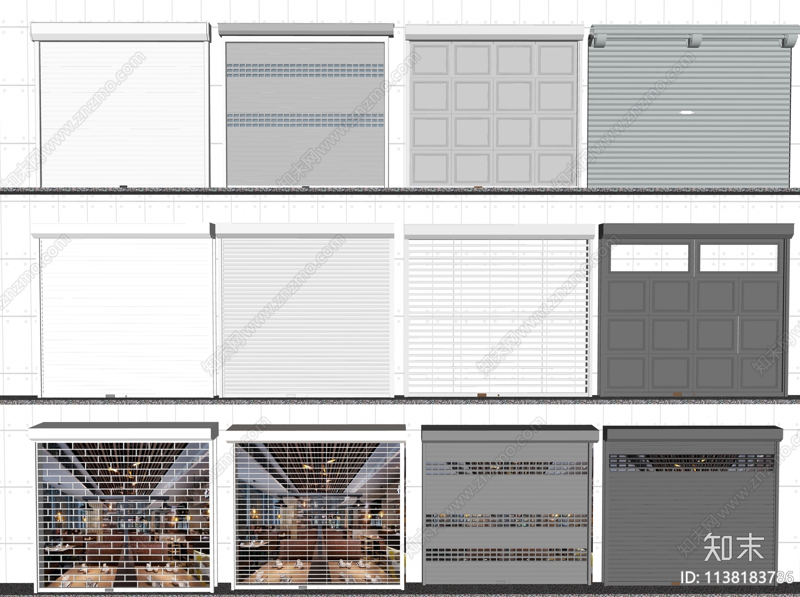 现代卷帘门SU模型下载【ID:1138183786】