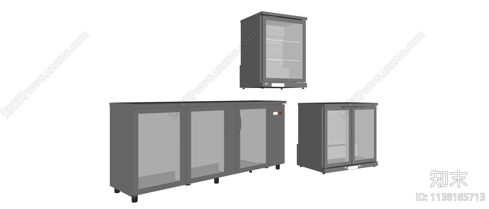 不锈钢商业冷藏柜SU模型下载【ID:1138185713】
