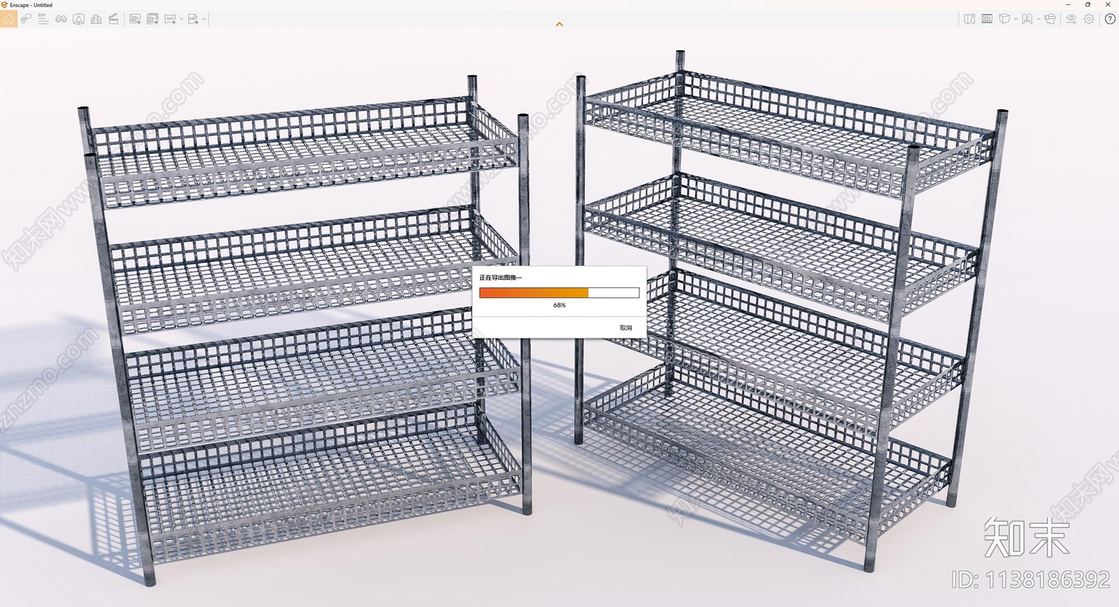 现代商店仓库镂空金属货架SU模型下载【ID:1138186392】