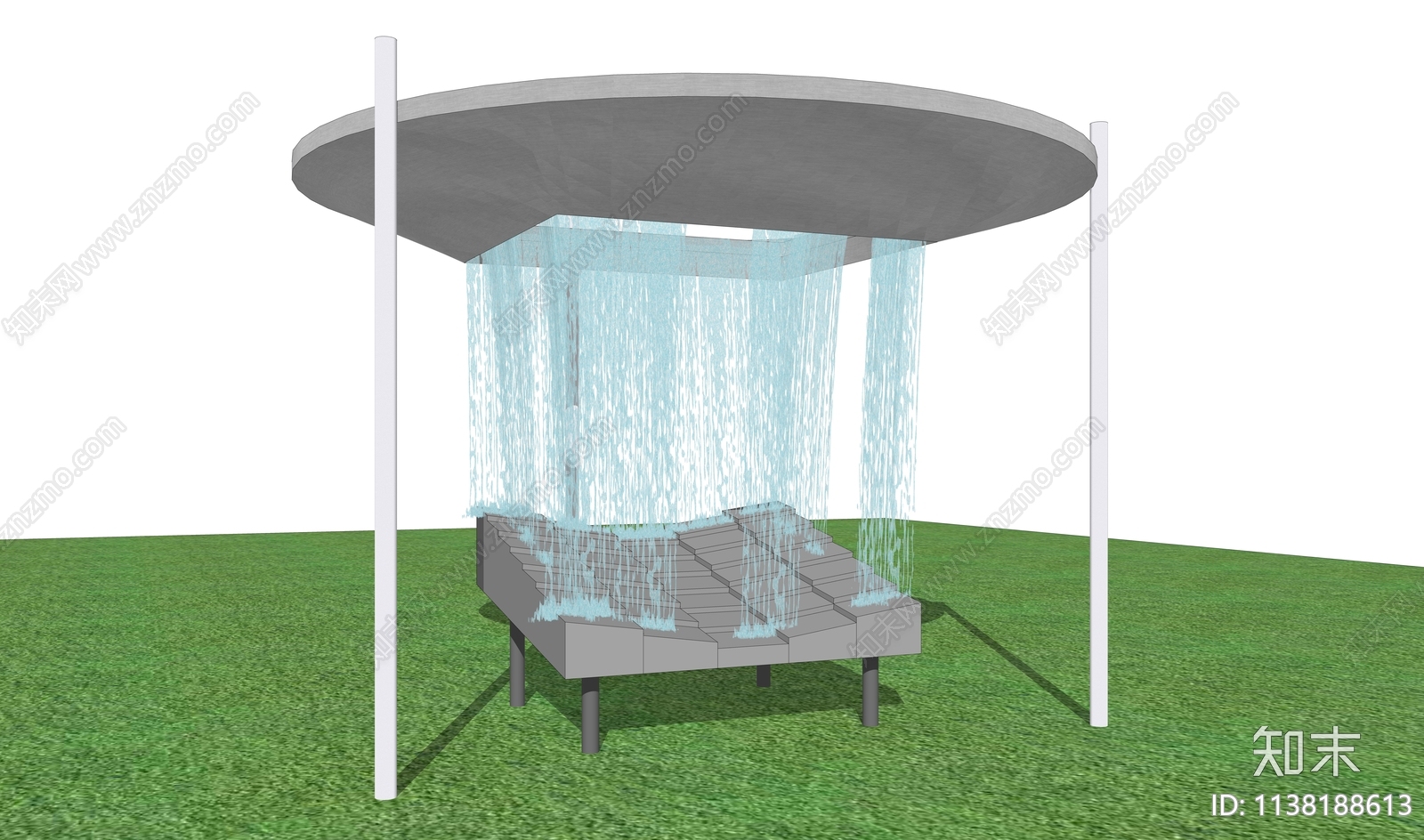 现代雨滴音乐艺术装置小品SU模型下载【ID:1138188613】
