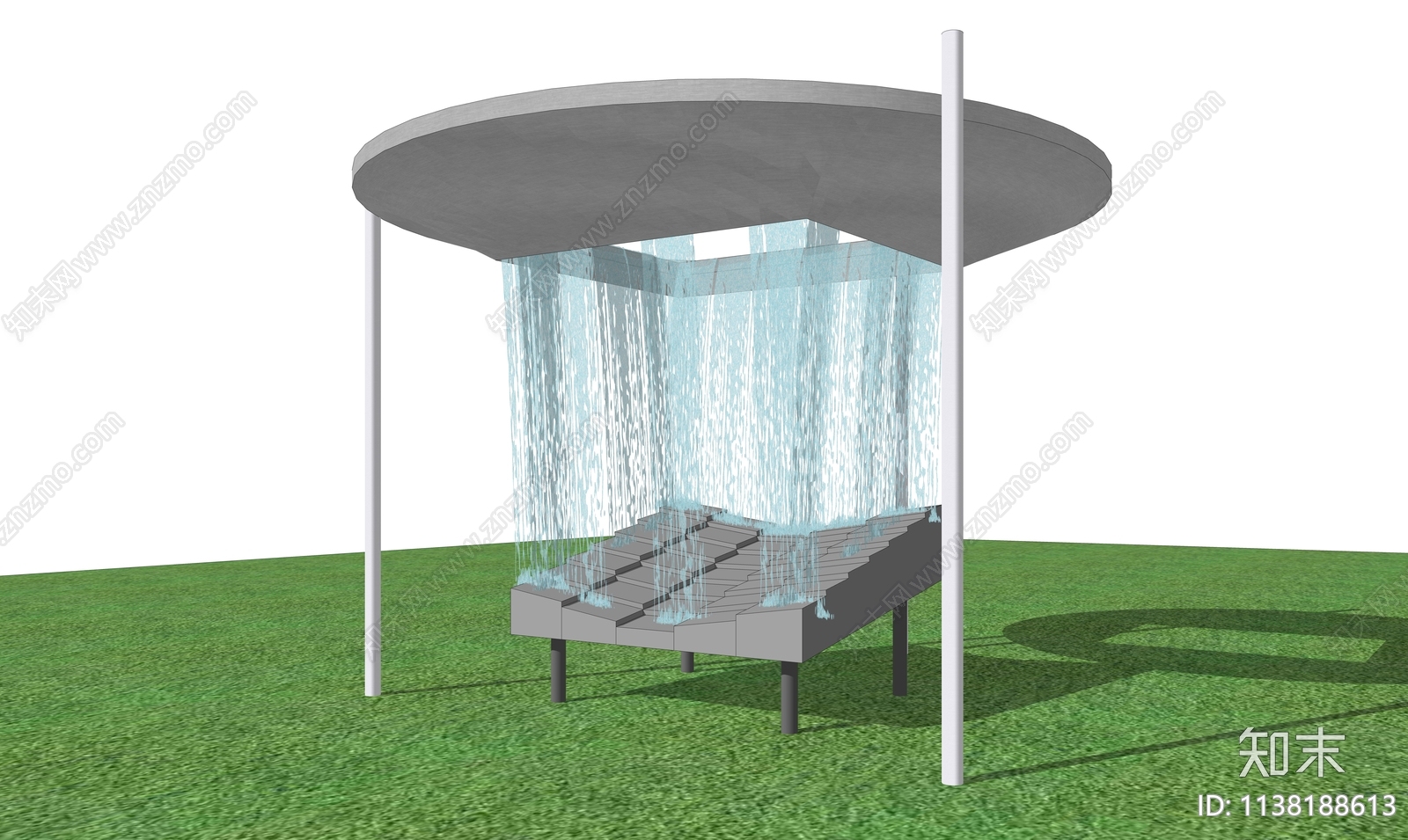 现代雨滴音乐艺术装置小品SU模型下载【ID:1138188613】