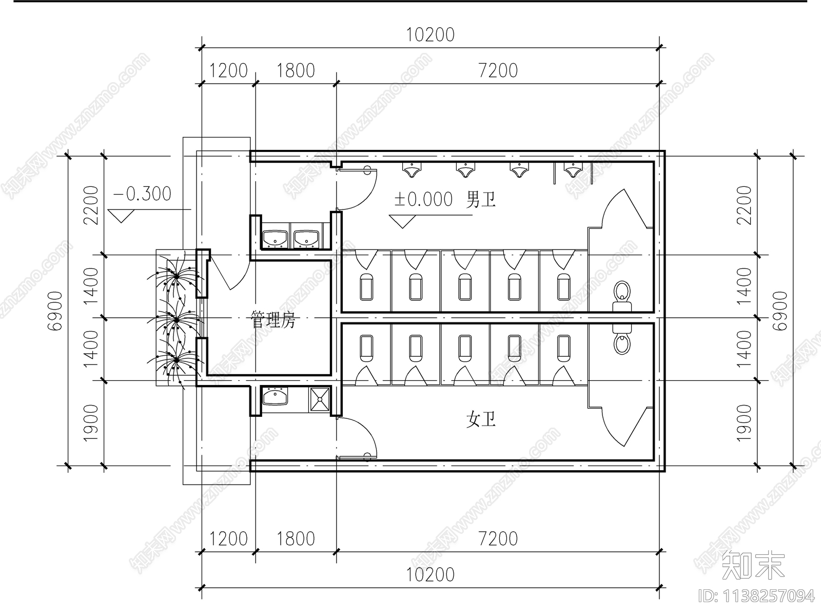 300套公共卫生间厕所建筑cad施工图下载【ID:1138257094】