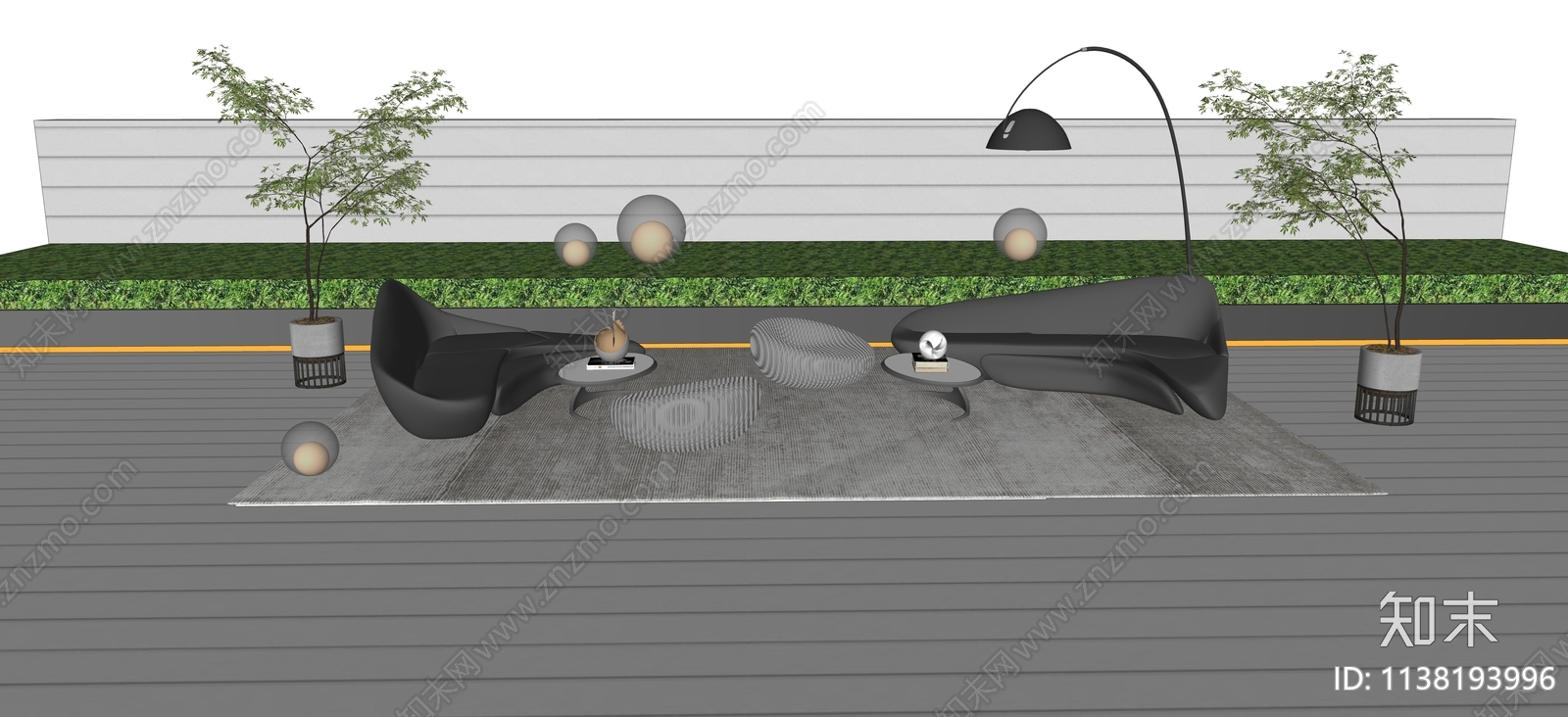 现代户外桌椅组合SU模型下载【ID:1138193996】