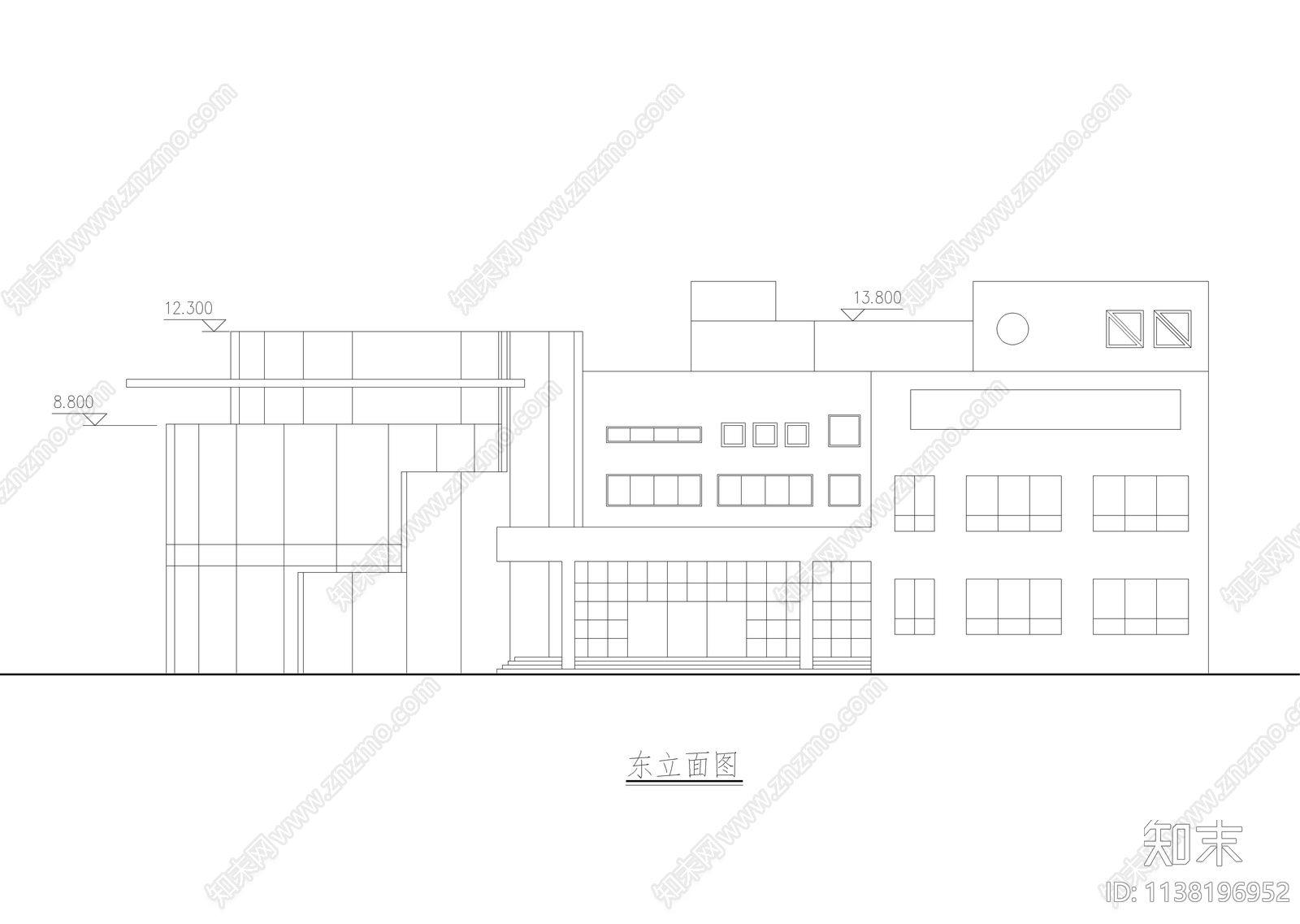 三层幼儿园建筑cad施工图下载【ID:1138196952】