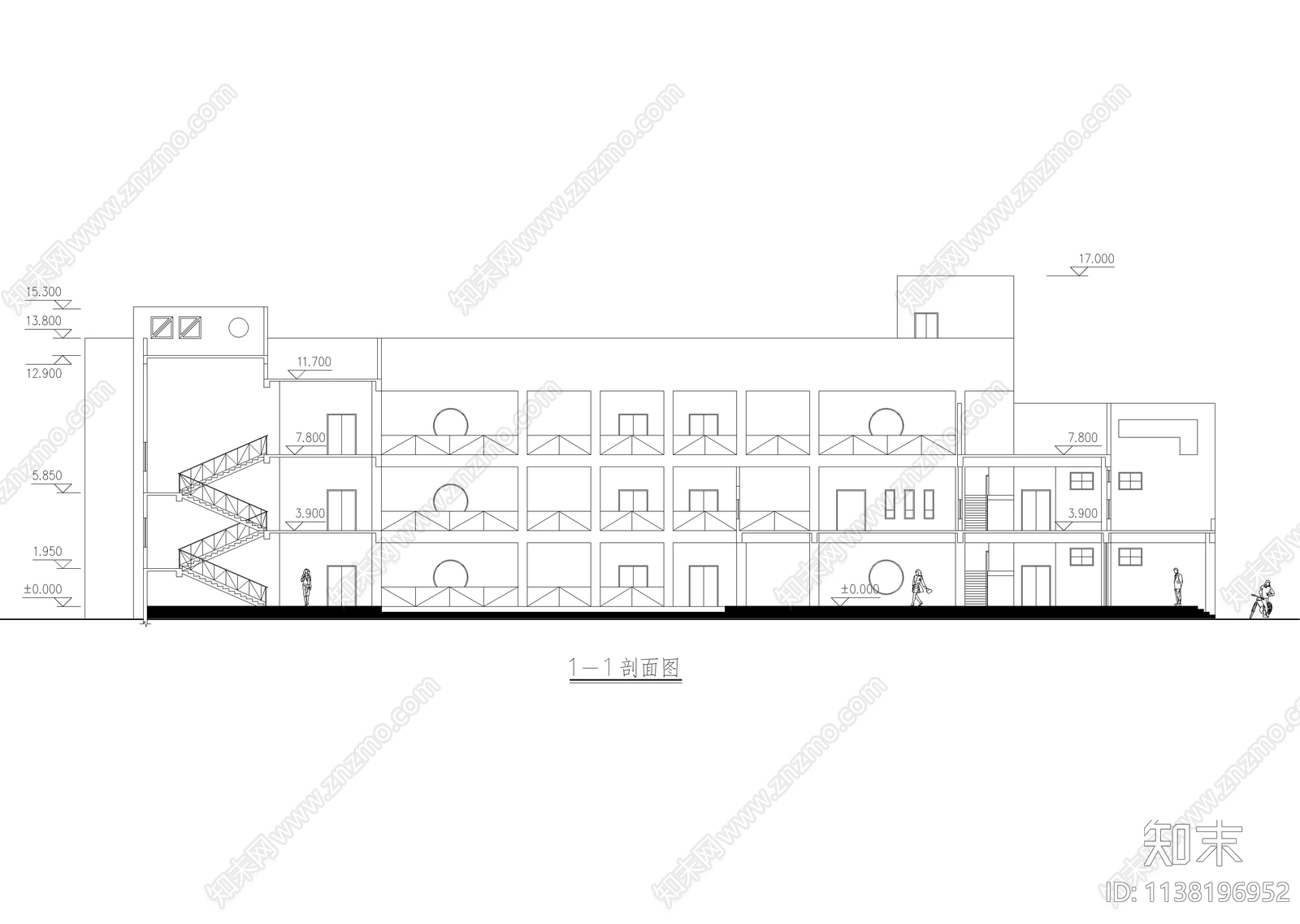 三层幼儿园建筑cad施工图下载【ID:1138196952】