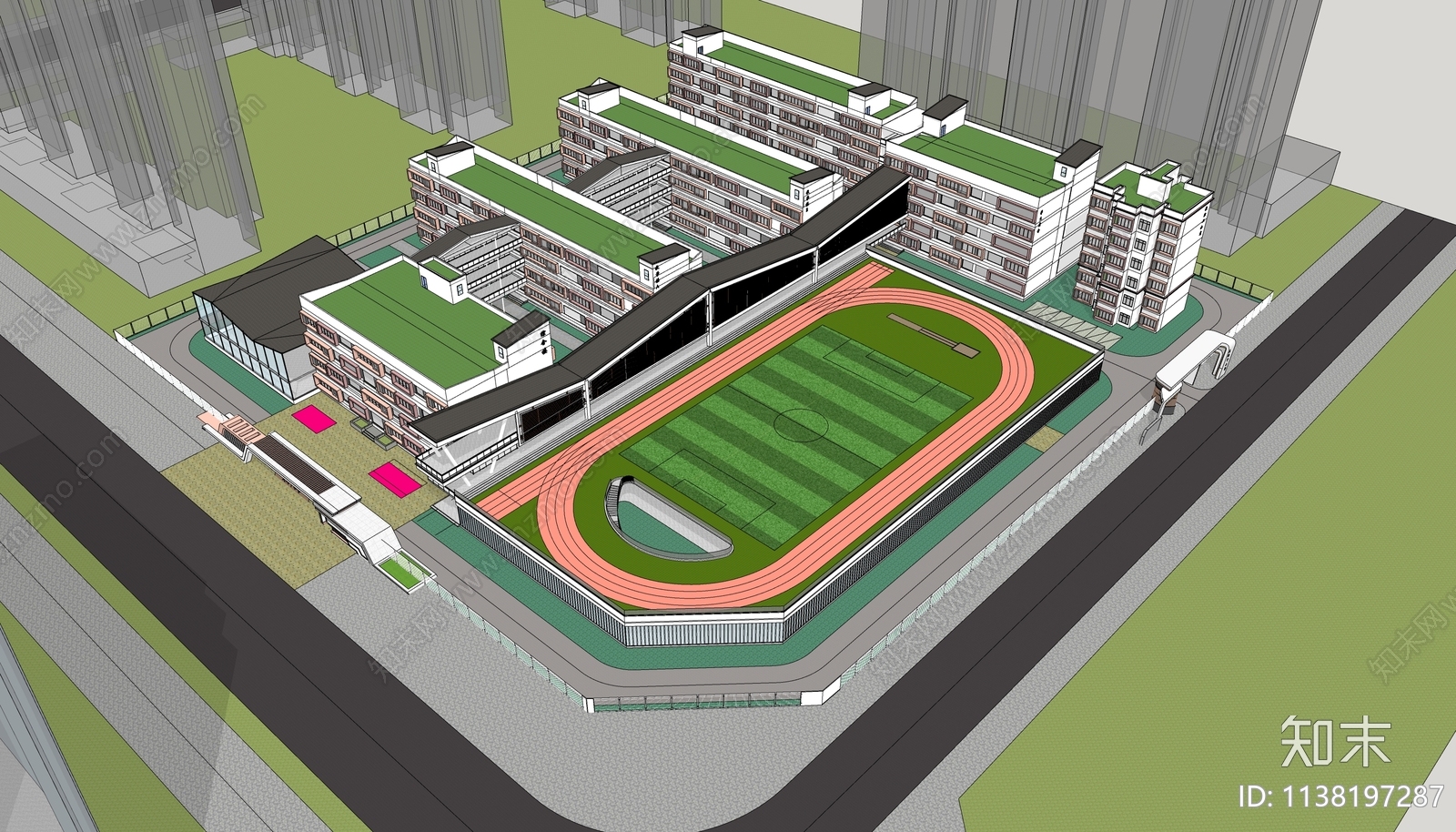 现代中小学学校SU模型下载【ID:1138197287】