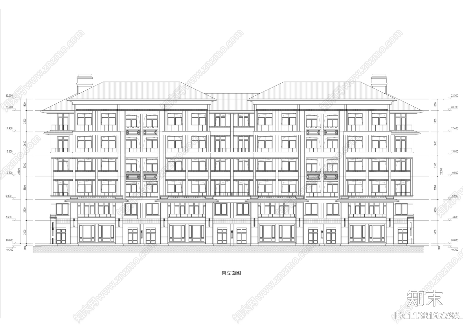 现代住宅小区建筑效果图cad施工图下载【ID:1138197796】