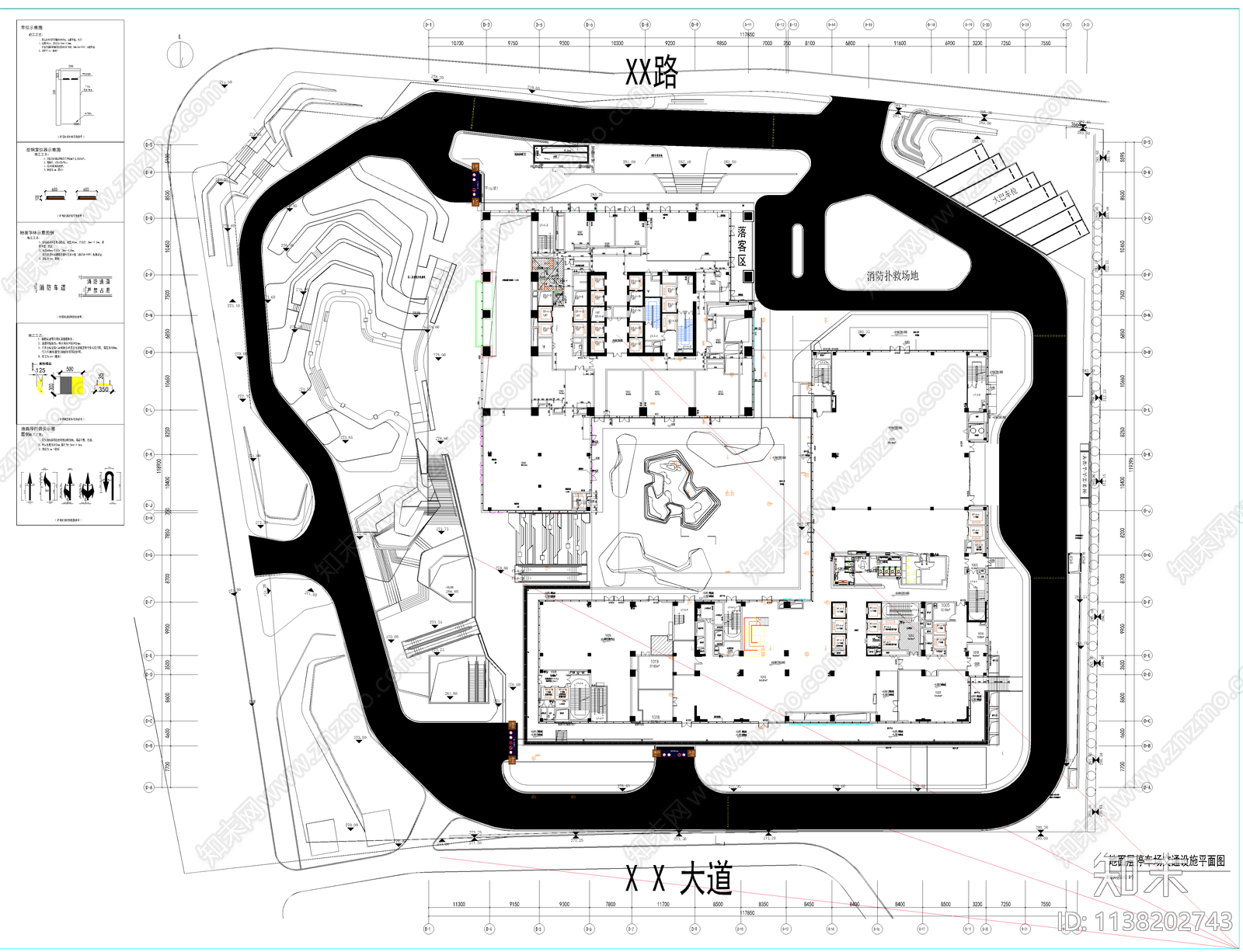 停车场地坪及交通划线工程cad施工图下载【ID:1138202743】
