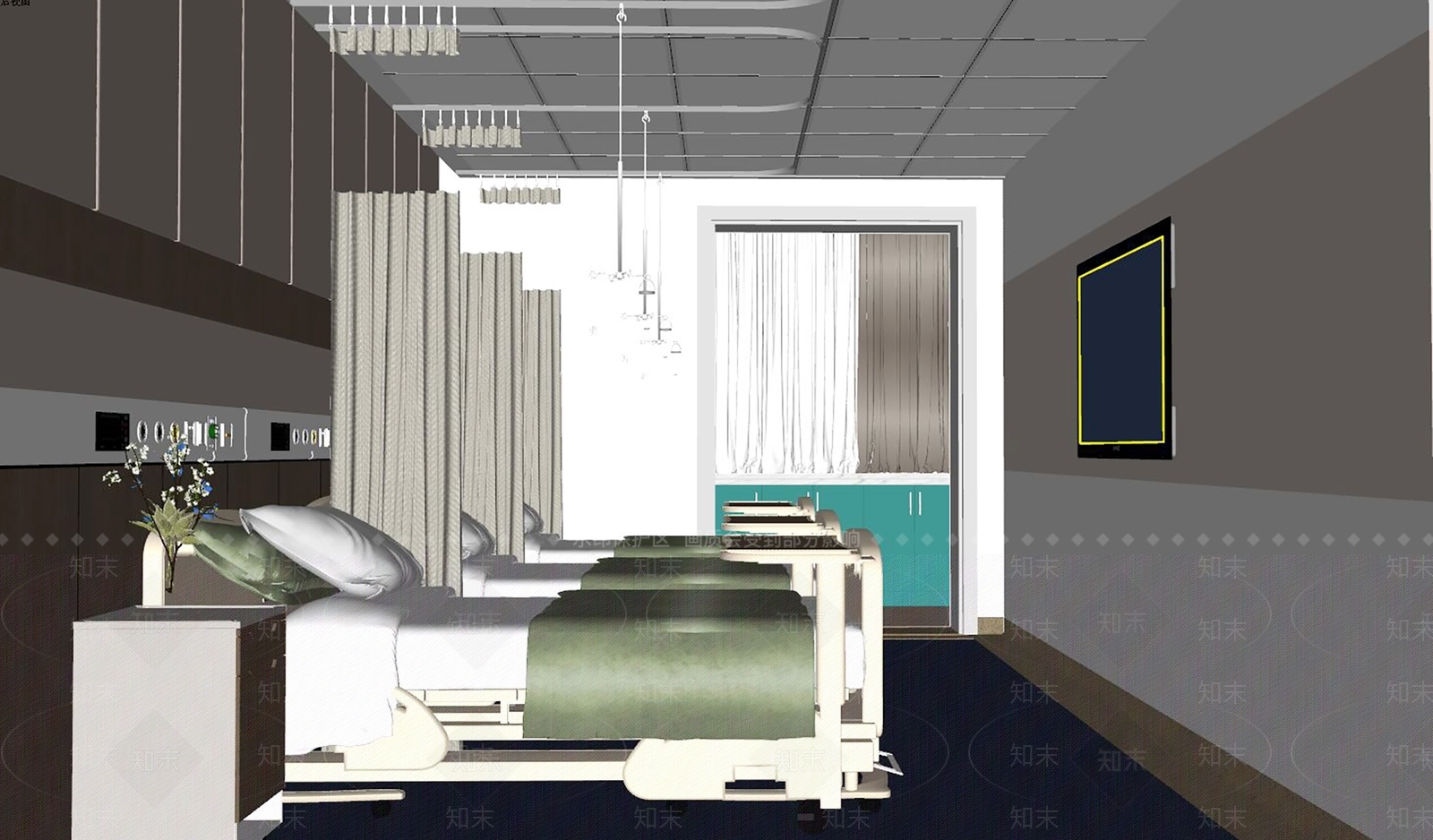 现代医院病房SU模型下载【ID:1138202689】