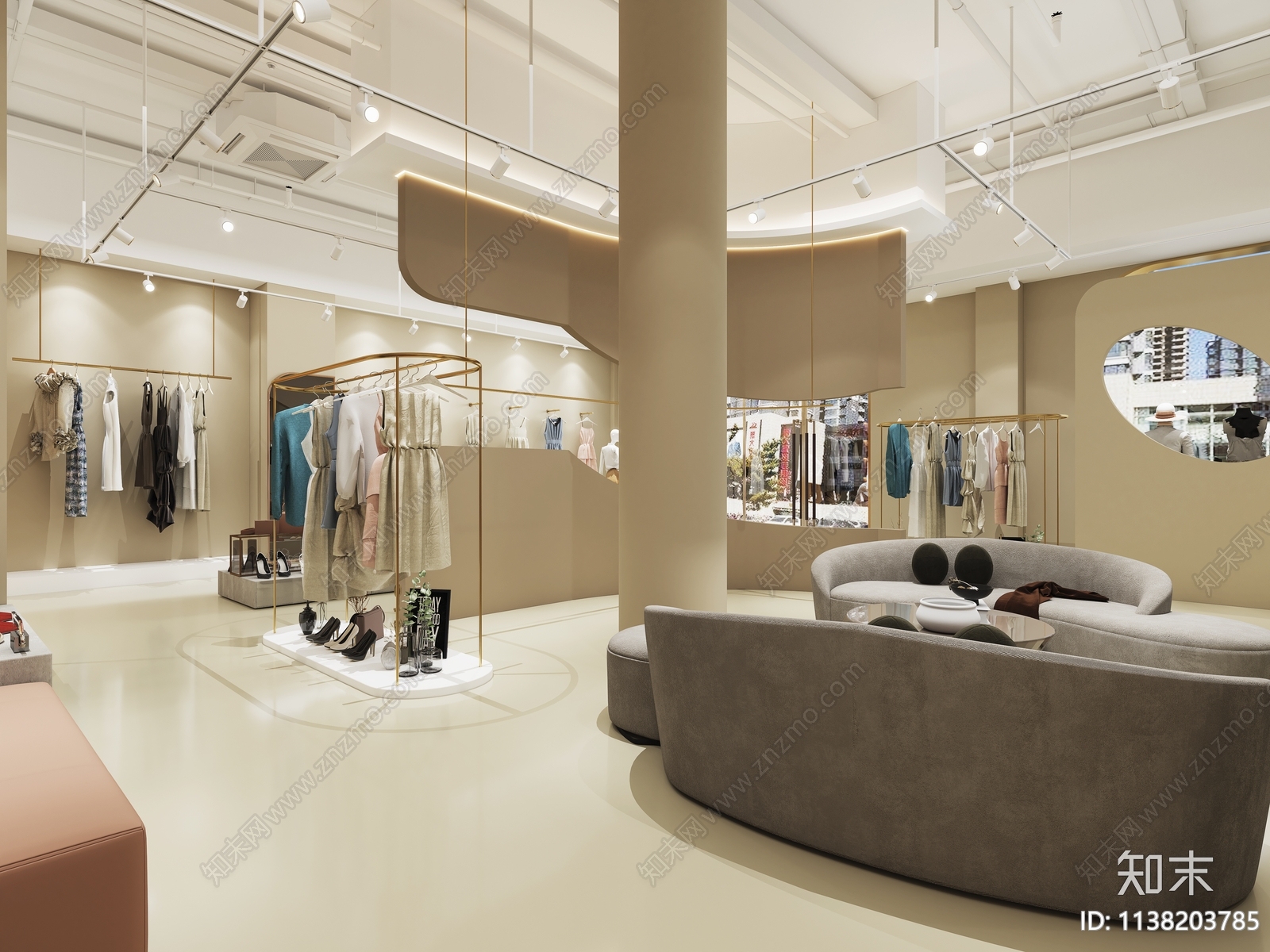 现代女装服装鞋店3D模型下载【ID:1138203785】