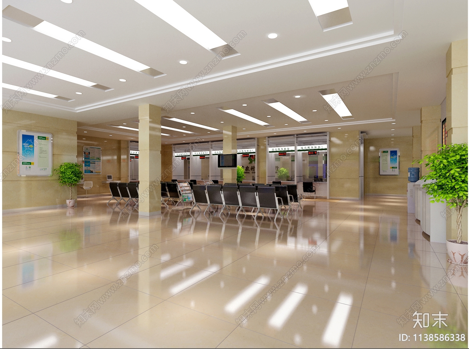 广西农村合作银行效果图cad施工图下载【ID:1138586338】