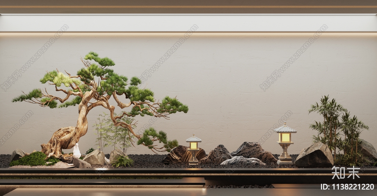 新中式景观造景3D模型下载【ID:1138221220】