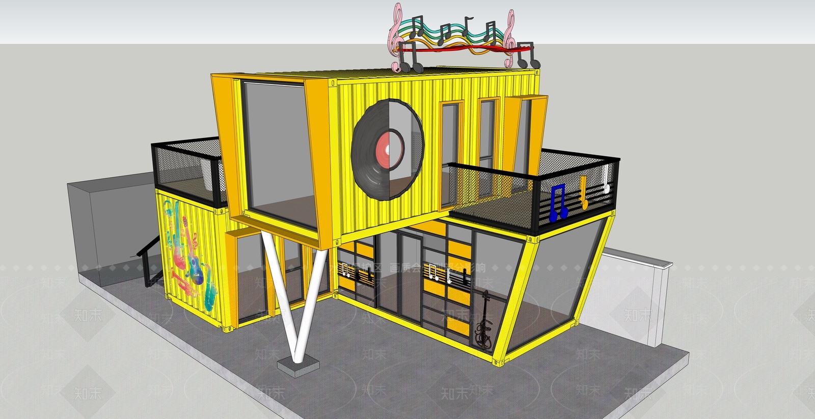 现代餐饮建筑SU模型下载【ID:1138205874】