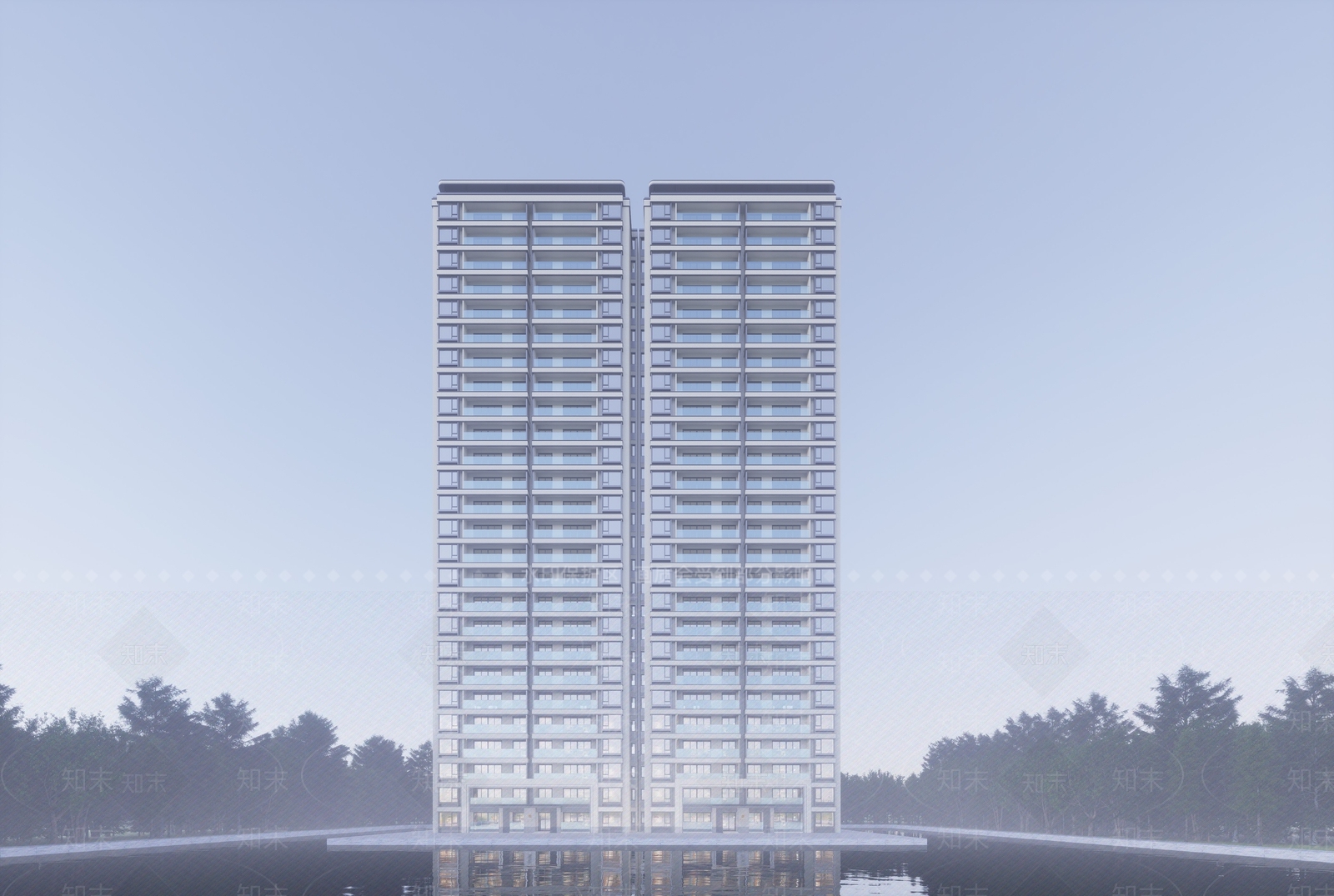 现代高层住宅SU模型下载【ID:1138206179】