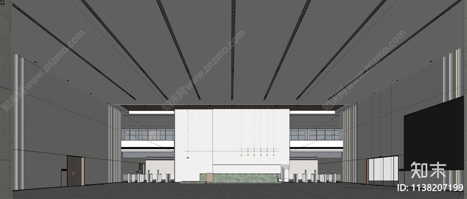 现代公司大堂SU模型下载【ID:1138207199】