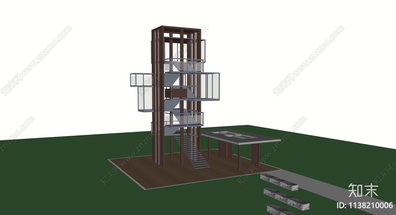 现代观景平台SU模型下载【ID:1138210006】