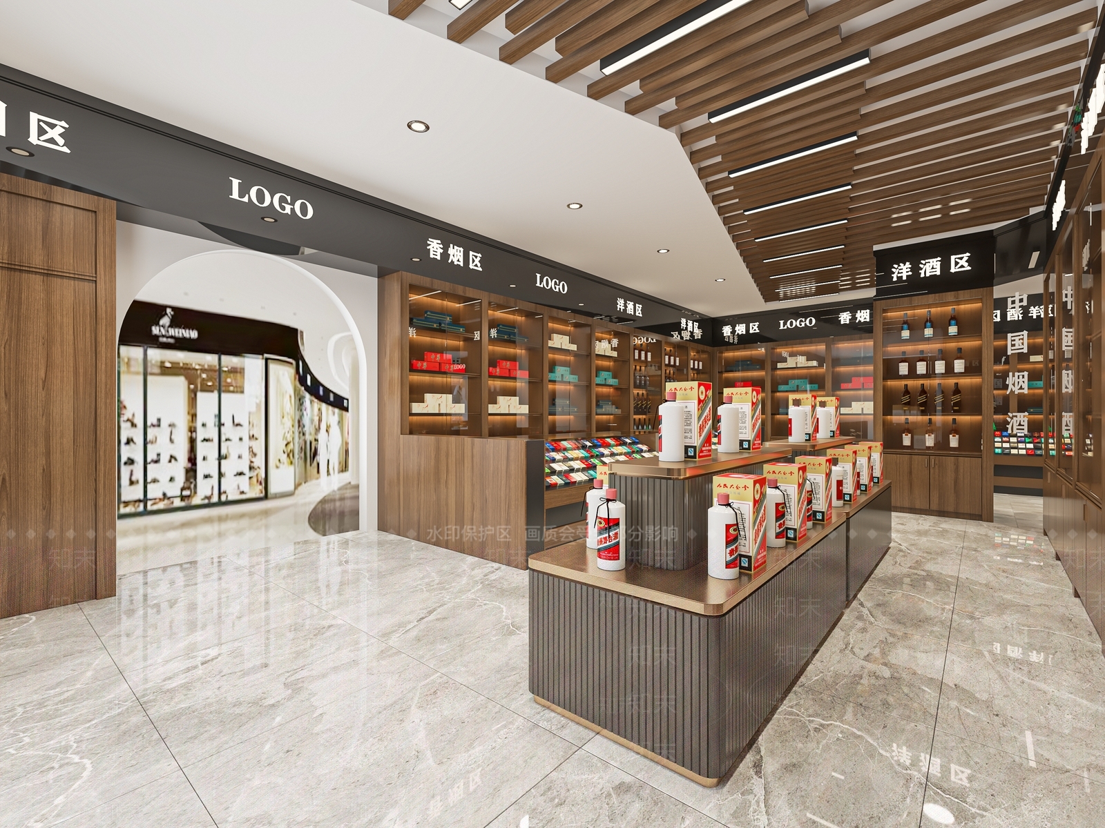 现代烟酒店SU模型下载【ID:1138211674】