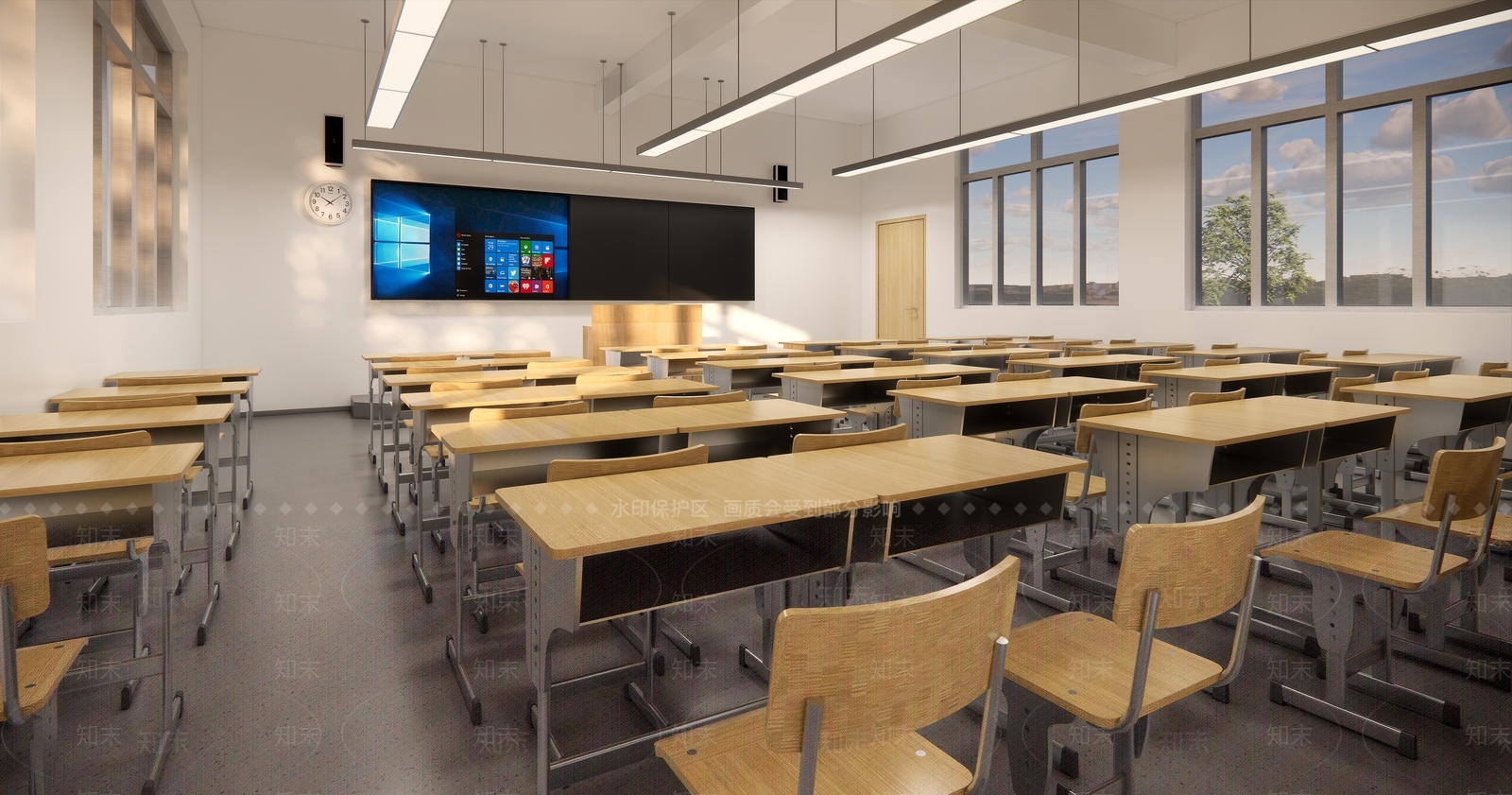现代学校教室SU模型下载【ID:1138490602】