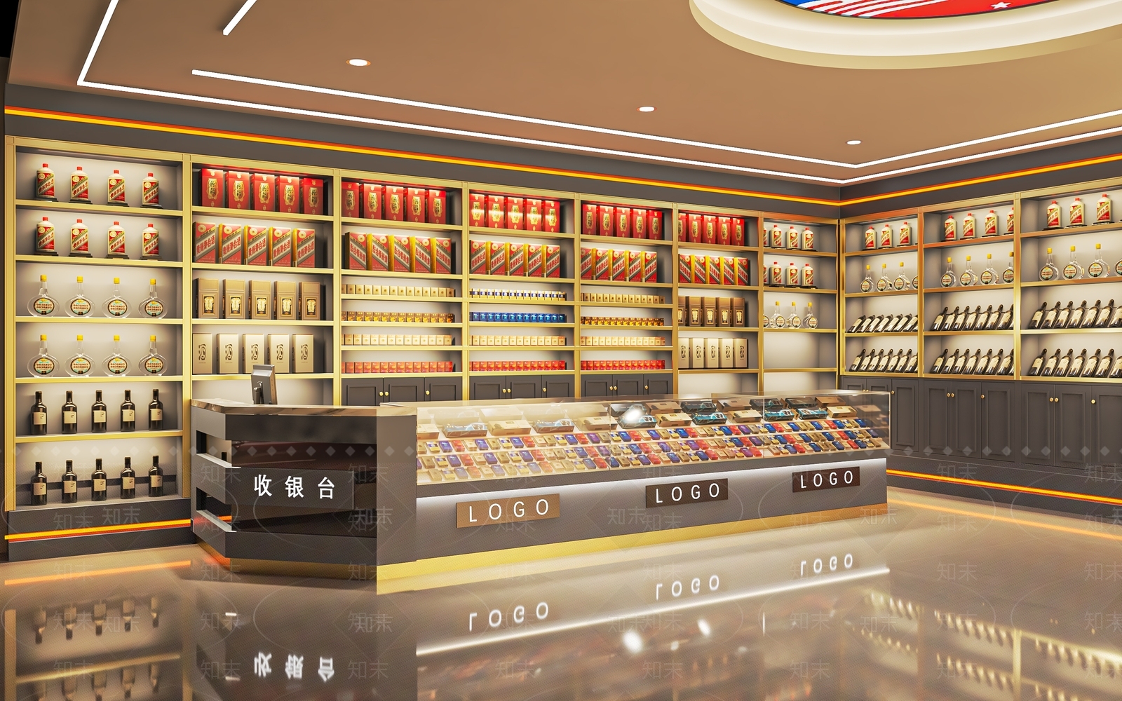 现代烟酒店SU模型下载【ID:1138211814】
