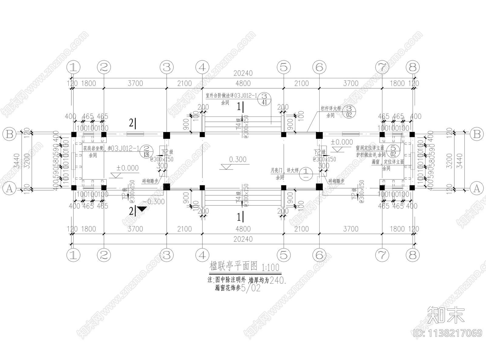 楹联亭古建全套cad施工图下载【ID:1138217069】