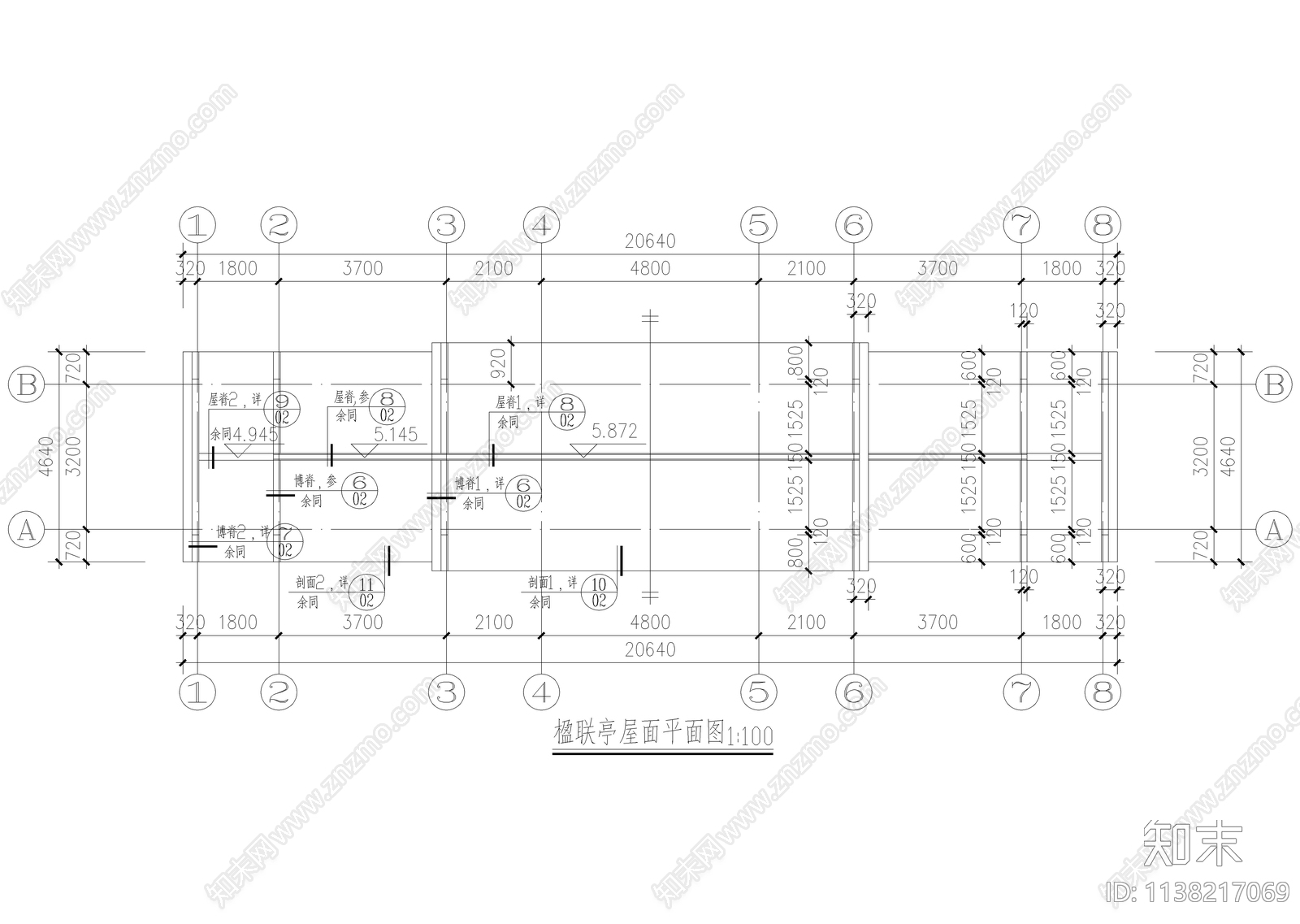 楹联亭古建全套cad施工图下载【ID:1138217069】