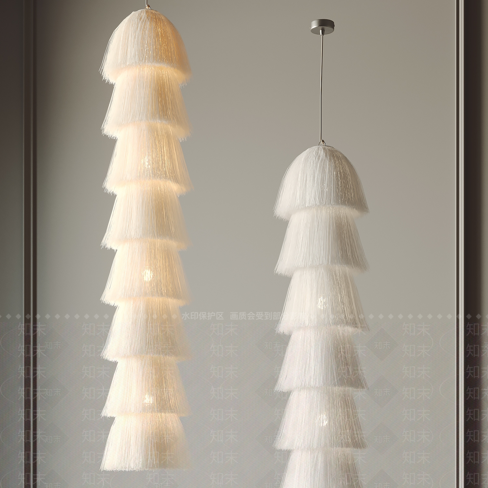 现代流苏吊灯3D模型下载【ID:1138222667】