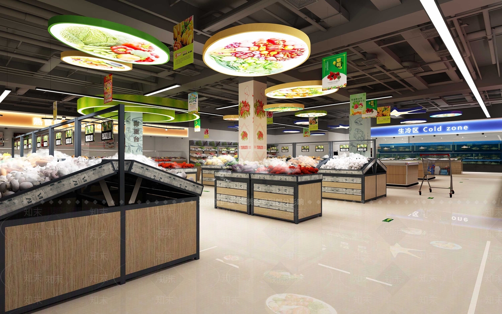 现代生鲜超市3D模型下载【ID:1138227486】