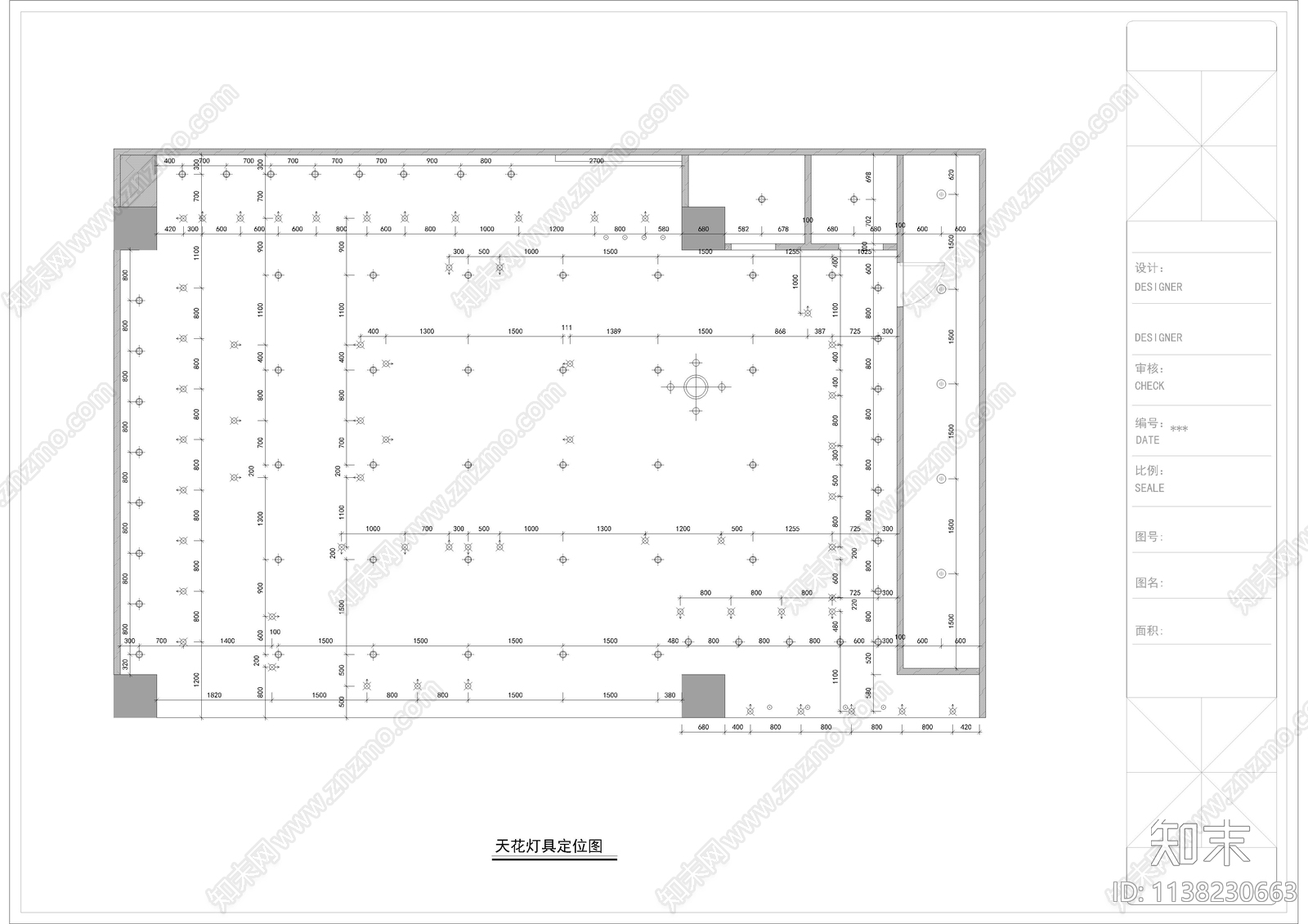 现代轻奢风格服装店cad施工图下载【ID:1138230663】