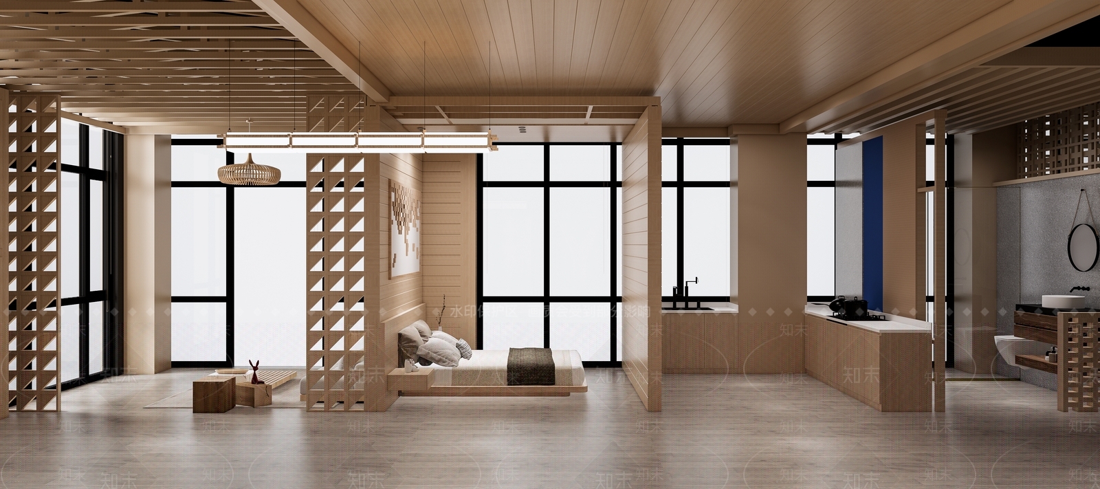 现代木质展厅SU模型下载【ID:1138237499】