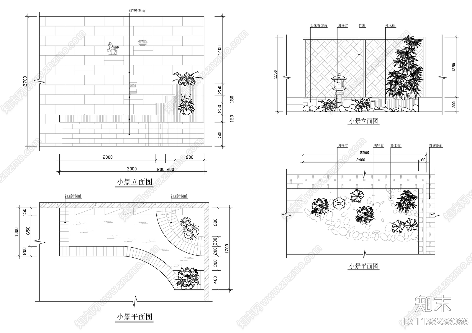 30个阳台花园室内小景观集合施工图下载【ID:1138238066】