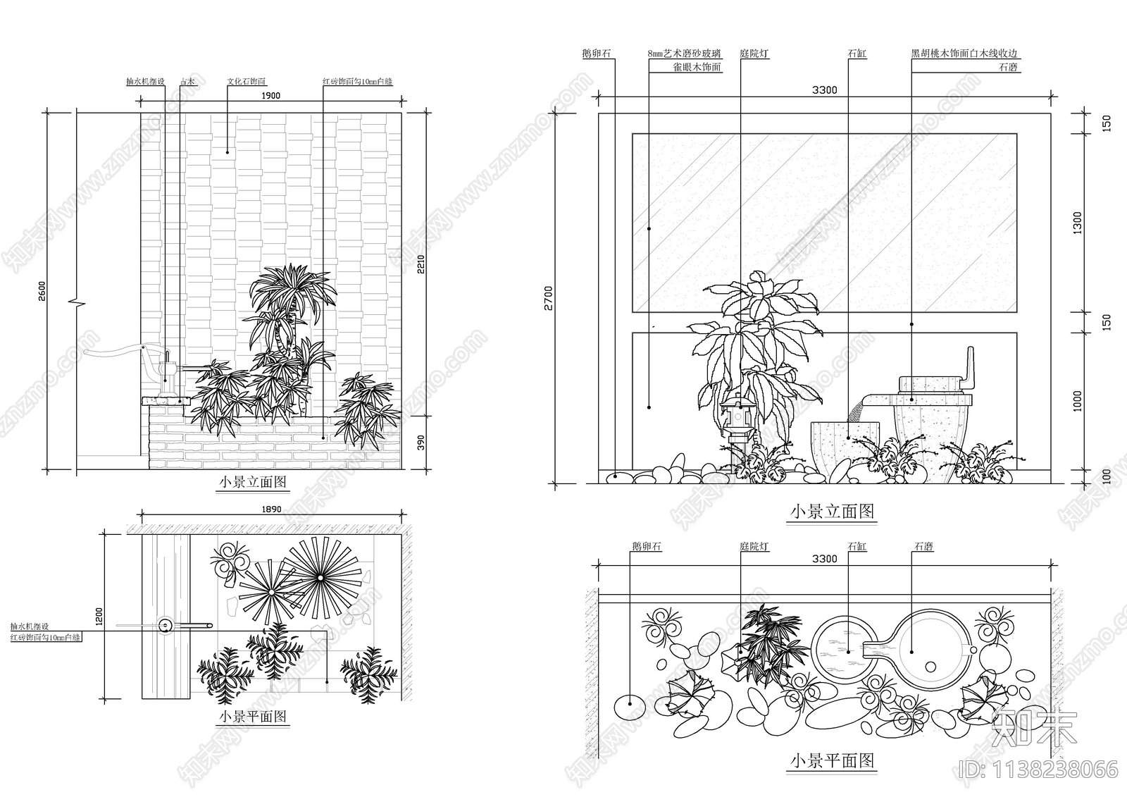 30个阳台花园室内小景观集合施工图下载【ID:1138238066】