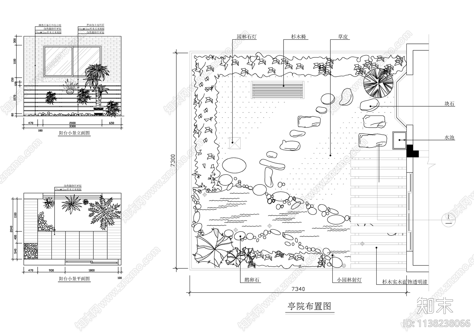 30个阳台花园室内小景观集合施工图下载【ID:1138238066】