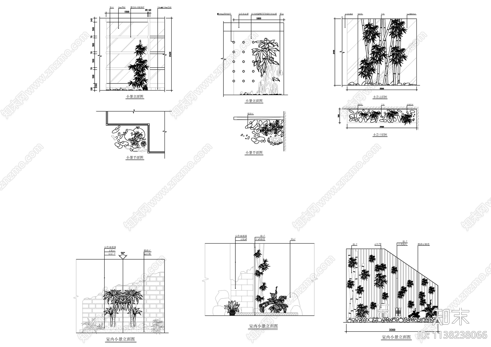 30个阳台花园室内小景观集合施工图下载【ID:1138238066】