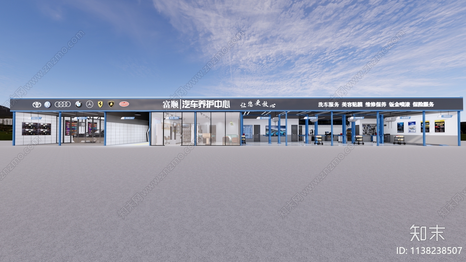 汽修店cad施工图下载【ID:1138238507】